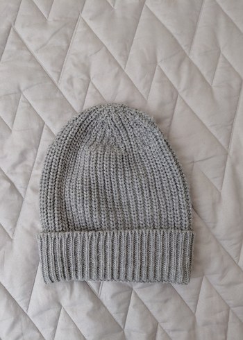 Gri Örgü Parıltılı Bere - Görsel 2