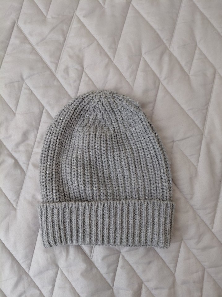 Gri Örgü Parıltılı Bere - Görsel 2