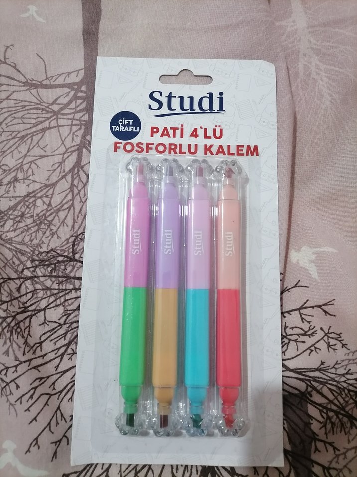 4'lü Çift Taraflı Fosforlu Kalem Seti - Görsel 2