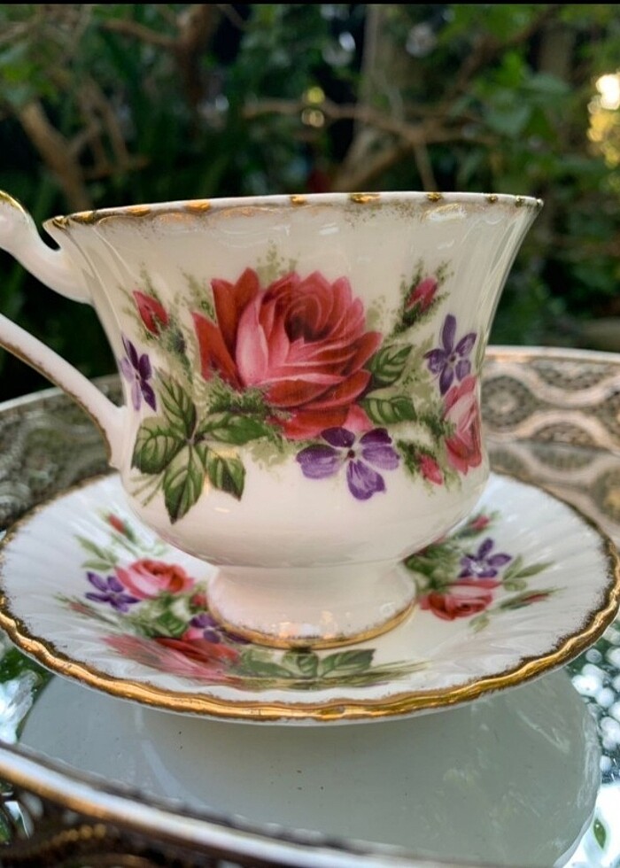 Royal albert antika fincan çiçekli - Görsel 5