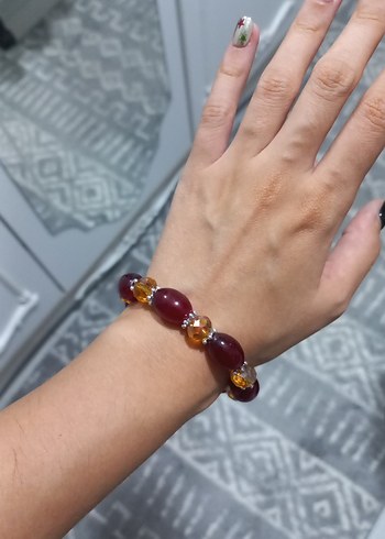 Bordo Boncuklu Bohem VINTAGE Bileklik