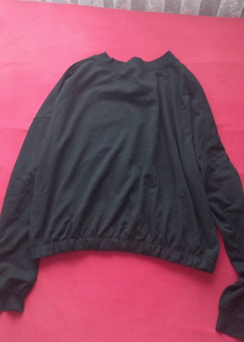 m Beden Siyah Baskılı Uzun Kollu Salaş Sweatshirt