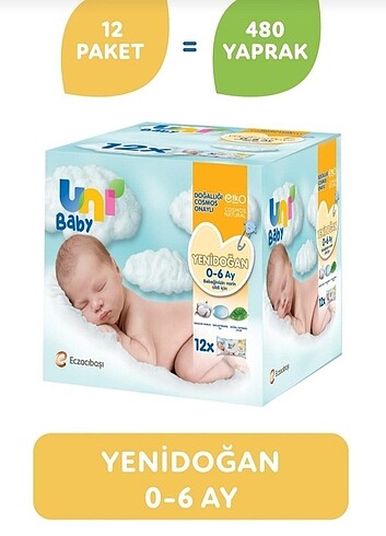 Unibaby yenidoğan ıslak havlu mendil 