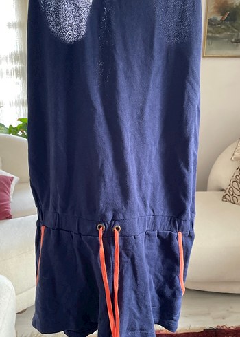 xl Beden Kemerli Lacivert Spor Kısa Tulum