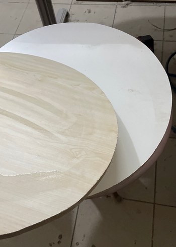 Bej Yuvarlak Mdf tezgah üstü 60 cm - Görsel 9