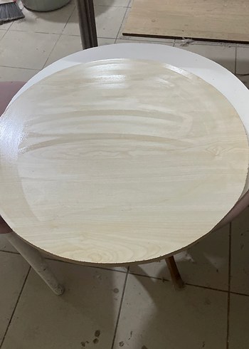 Bej Yuvarlak Mdf tezgah üstü 60 cm - Görsel 3