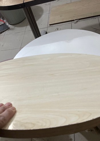 Bej Yuvarlak Mdf tezgah üstü 60 cm - Görsel 7