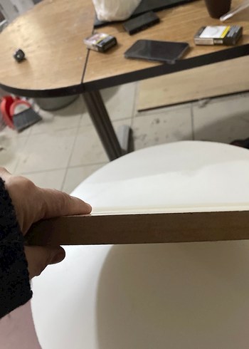 Bej Yuvarlak Mdf tezgah üstü 60 cm - Görsel 6