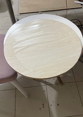 Bej Yuvarlak Mdf tezgah üstü 60 cm - Görsel 5