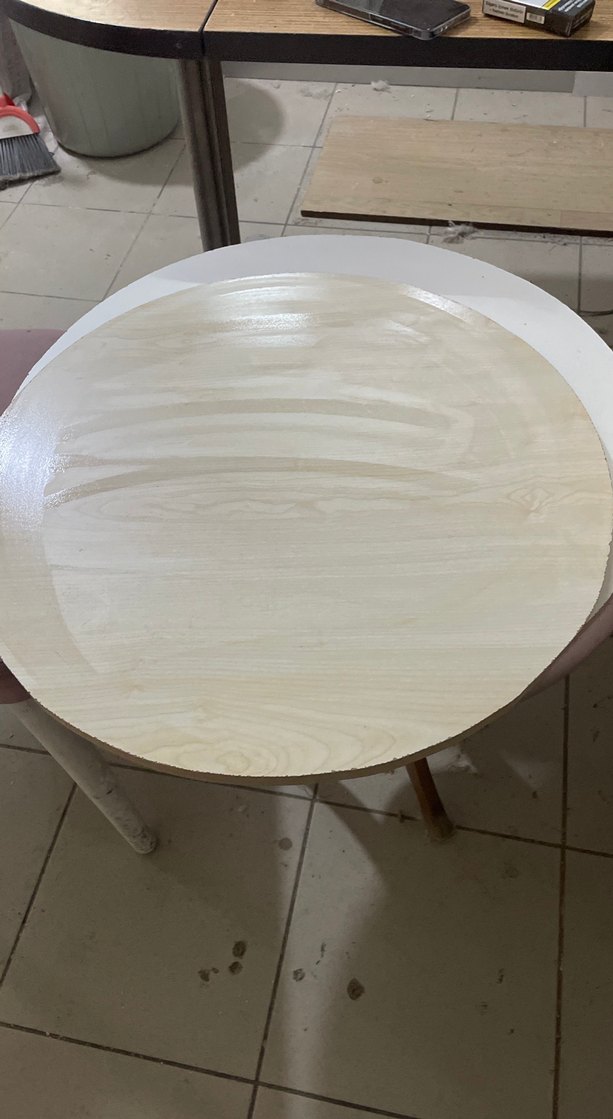 Bej Yuvarlak Mdf tezgah üstü 60 cm - Görsel 3
