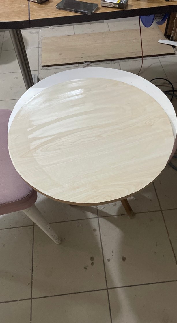 Bej Yuvarlak Mdf tezgah üstü 60 cm - Görsel 5