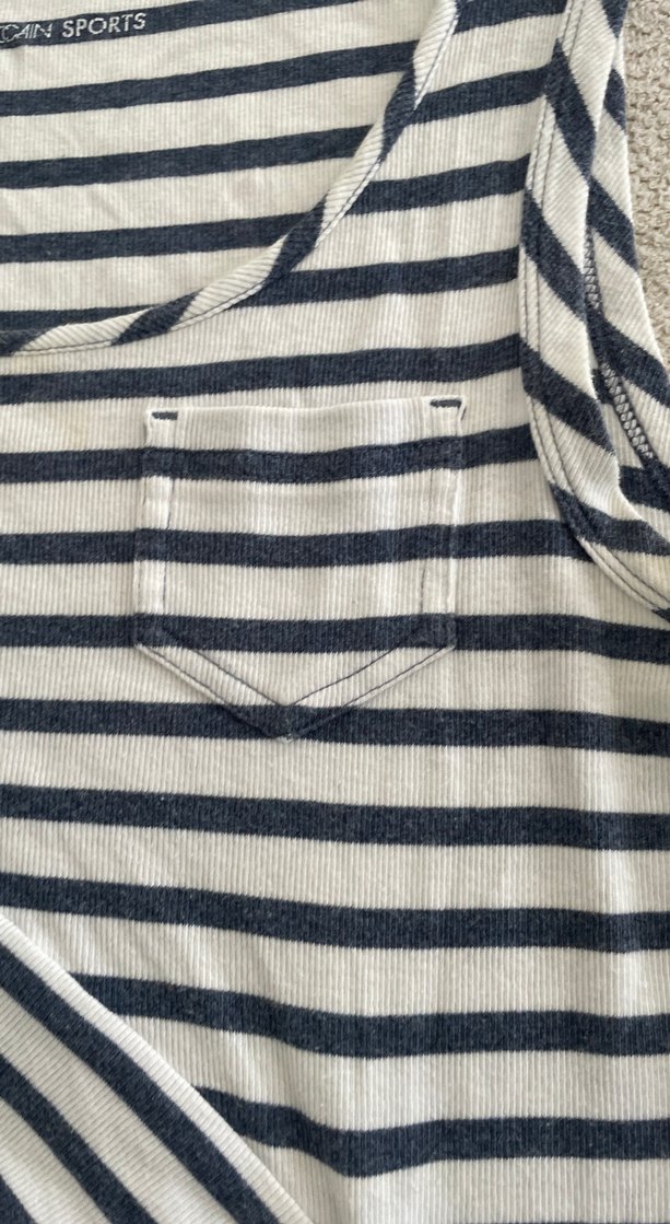 Gri Çizgili Drapeli Midi Elbise penye - Görsel 3