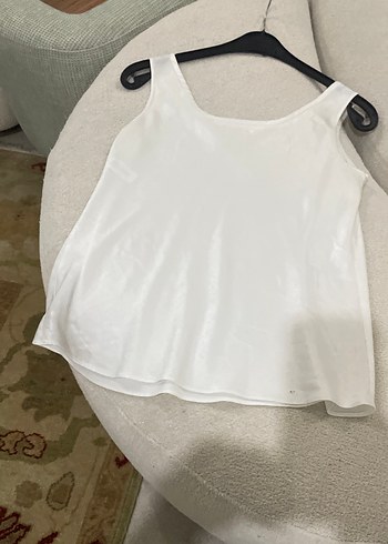 Kadın Beyaz Kolsuz ipek Atlet - Görsel 10