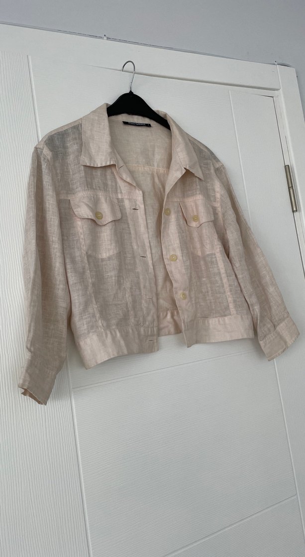 Bej Keten Düğmeli Kadın Gömlek - Görsel 4