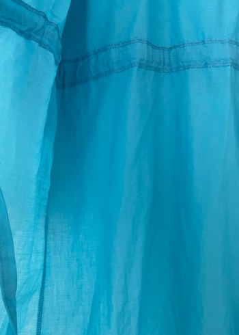 Püsküllü Turkuaz Uzun Bohem Kadın Kimono - Görsel 3