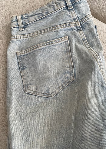 Mavi Pastel Renkli Kadın Salaş uzun Kot Şort - Görsel 7