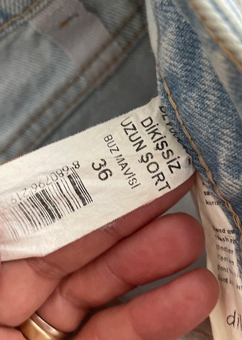 Mavi Pastel Renkli Kadın Salaş uzun Kot Şort - Görsel 6