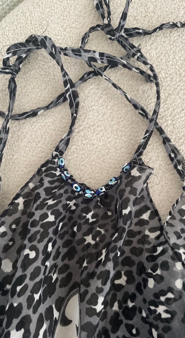 Nakışlı Uzun Askısız Hamile Geceliği - Görsel 5