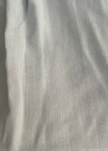 Düğmeli Uzun Kollu Gri Denim Kadın Gömlek - Görsel 10