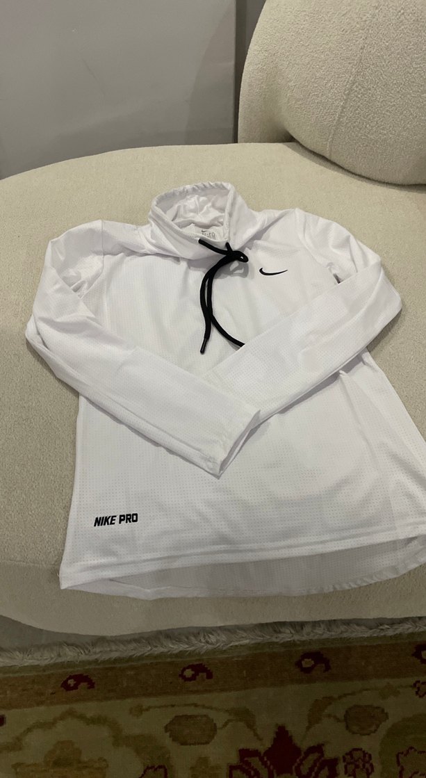 Nike Pro Beyaz Yarım Fermuarlı Sweatshirt - Görsel 5