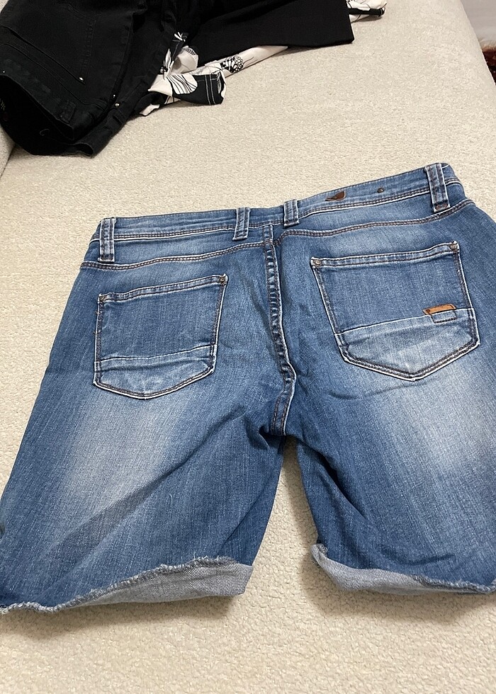 Bayan kot şort - Görsel 4