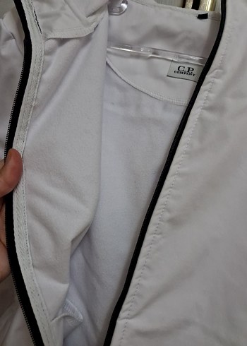 m Beden beyaz Renk Beyaz Fermuarlı Erkek Sweatshirt Ceket