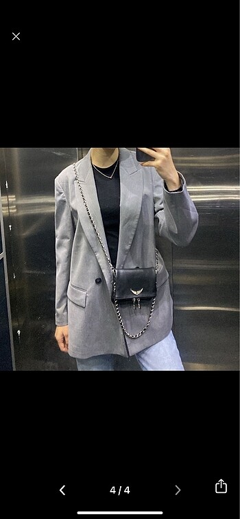 l Beden gri Renk Zara blazer ceket