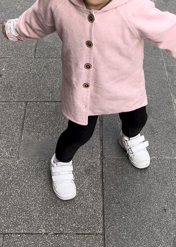 24-36 Ay Beden pembe Renk Kız Çocuk Pembe Düğmeli Ceket