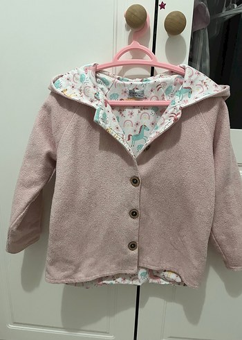 Kız Çocuk Pembe Düğmeli Ceket