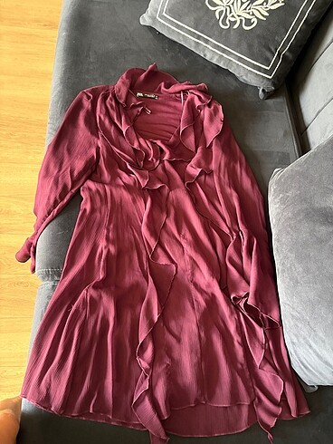 Bordo elbise - Görsel 6