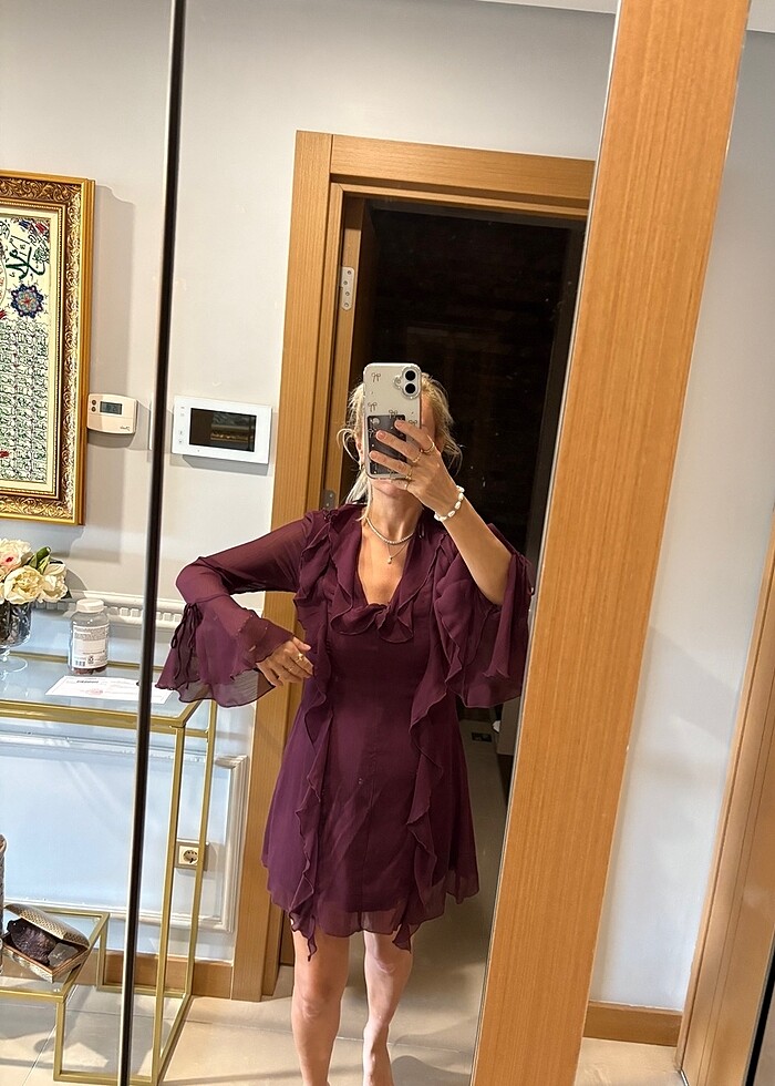 Bordo elbise - Görsel 2