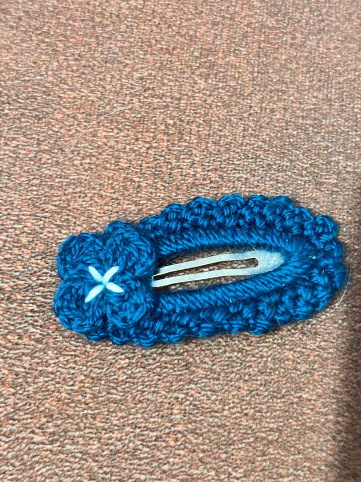 Nakışlı Örgü Çiçekli Çocuk Toka Seti - Görsel 2