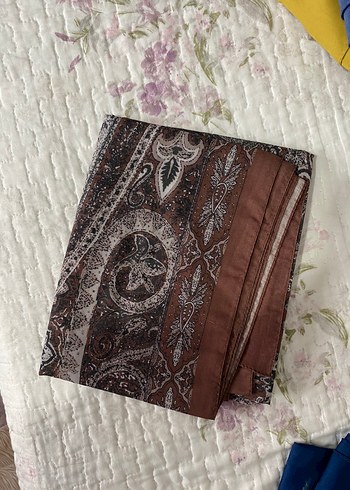 Kahverengi Bohem Drapeli Etnik Desenli Kadın Şal - Görsel 2