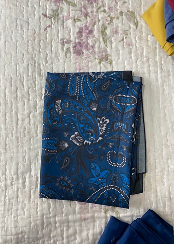 Etnik Desenli Koyu Mavi Kadın Şal - Görsel 2