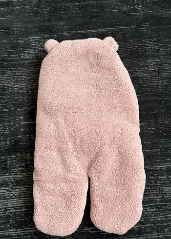 Pembe Peluş Bebek Battaniyesi Kulaklı - Görsel 2