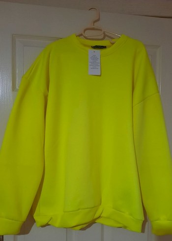 Sarı Oversize Kadın Sweatshirt
