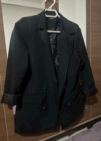 Düğmeli Siyah Kadın Blazer Ceket - Görsel 3