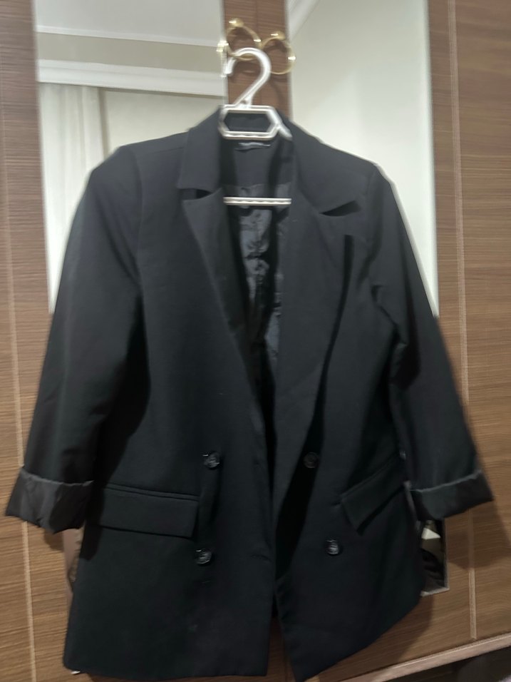 Düğmeli Siyah Kadın Blazer Ceket - Görsel 2