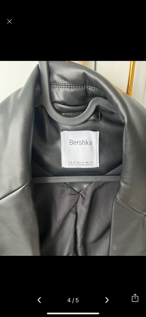 Siyah deri blazer - Görsel 3