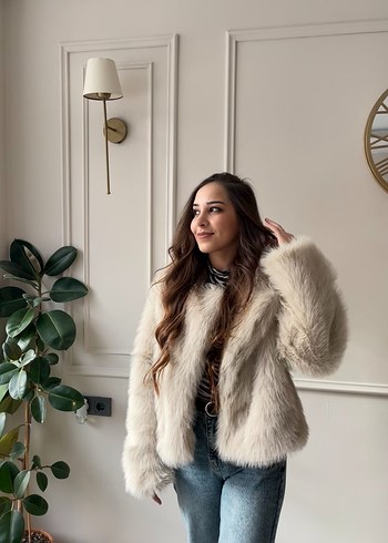 Bej Kürk Detaylı Midi Kadın Mont - Görsel 2