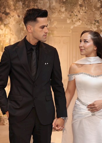 Beyaz Straplez A Kesim Uzun Gelinlik - Görsel 6