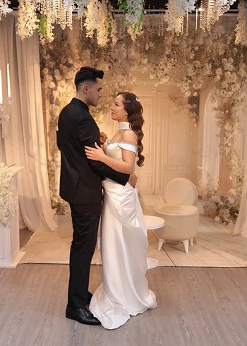 Beyaz Straplez A Kesim Uzun Gelinlik - Görsel 3