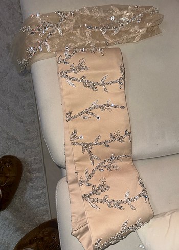 Uzun Kollu Işıltılı Midi  Abiye Elbise - Görsel 8