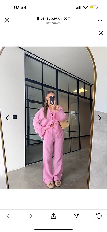Pembe Müslin ikili takım
