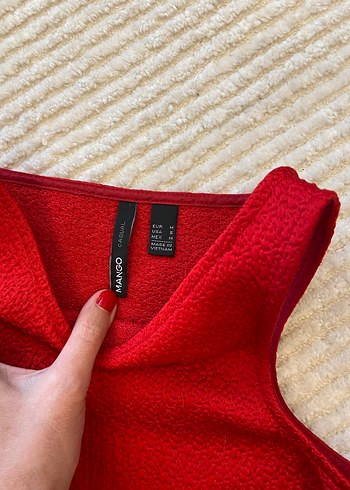 Kırmızı Yüksek Yakalı Mini Elbise - Görsel 3