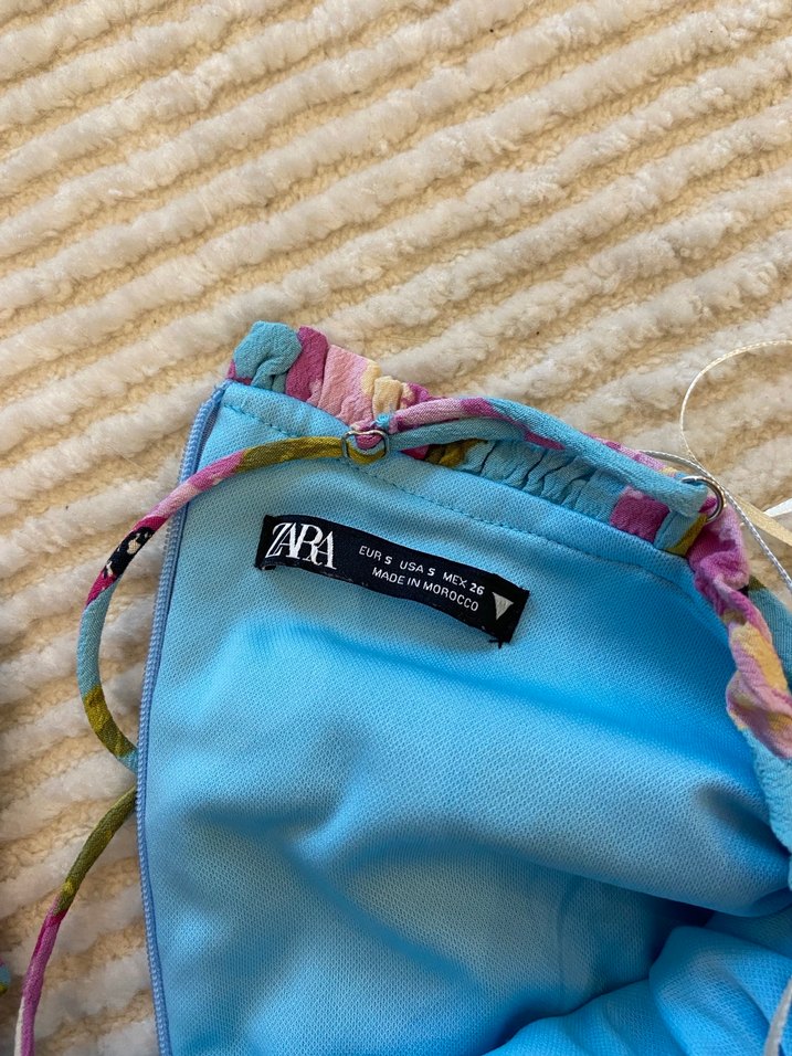 Çiçek Desenli Drapeli Mini Elbise - Görsel 2