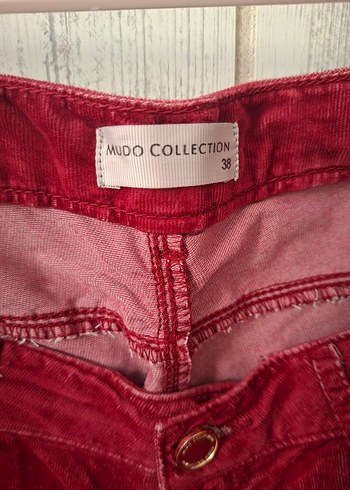 Mudo marka 2 tane  kirmizi ve yesil kadife pantolon - Görsel 3