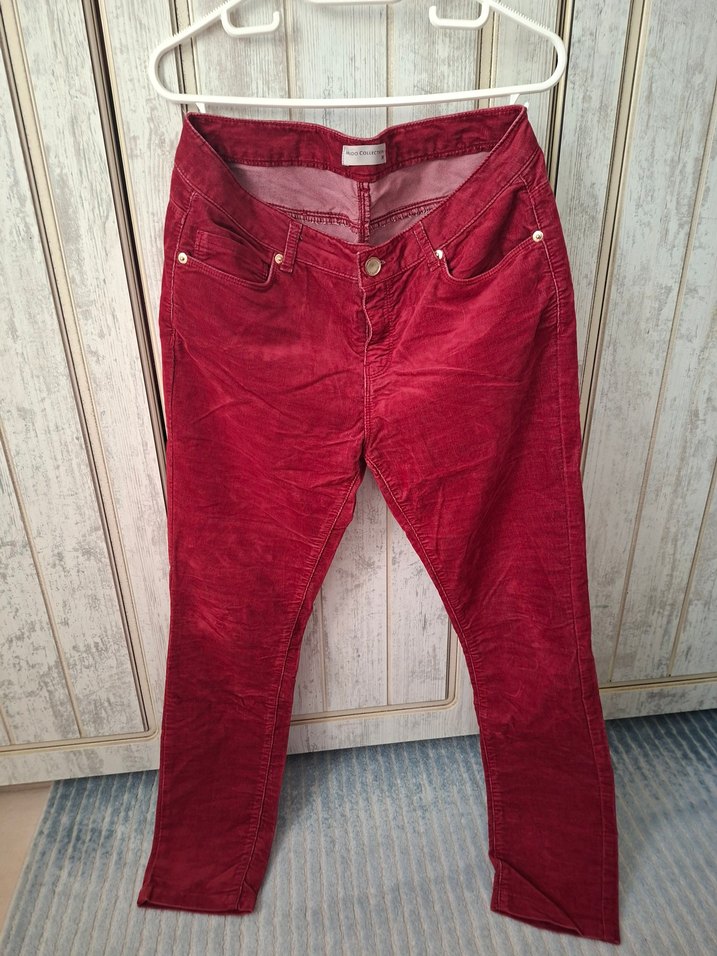 Mudo marka 2 tane  kirmizi ve yesil kadife pantolon - Görsel 2