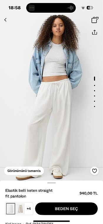 Bershka keten pantolon