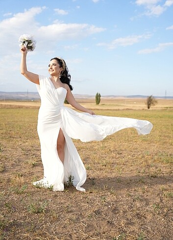 38 Beden beyaz Renk Nikah elbisesi
